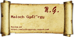 Maloch György névjegykártya